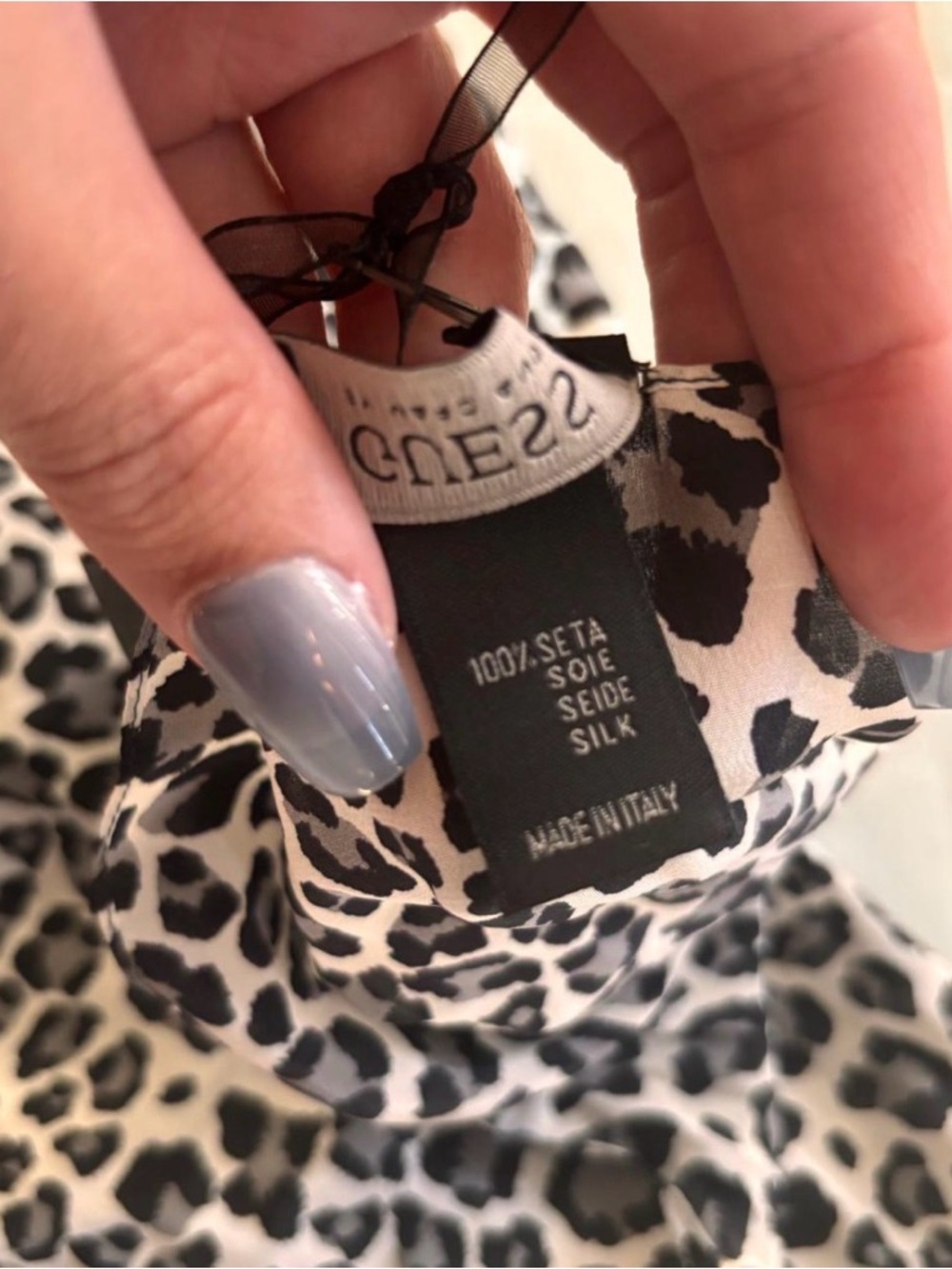 Guess by Marciano Leopard Print Scarf - Black & White - Picture 4 of 4